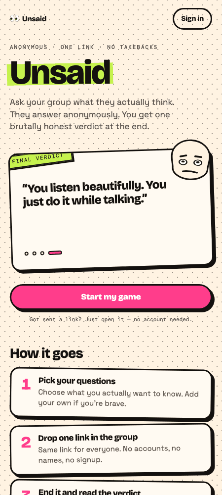 Unsaid in use